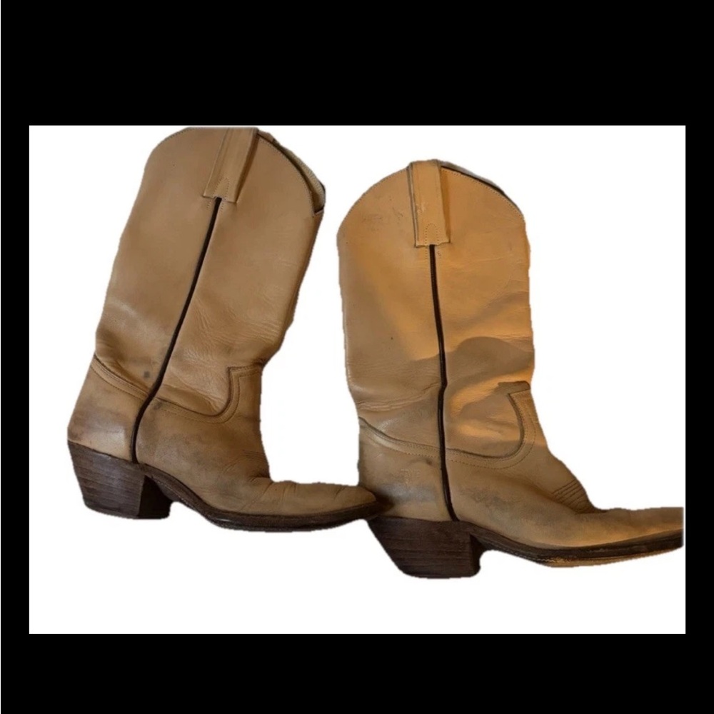 Frye Tan Leather Heeled Boots